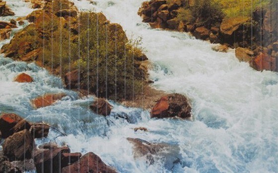 grzejnik ścienny elektryczny-abstrakcja górska rzeka lumenprof